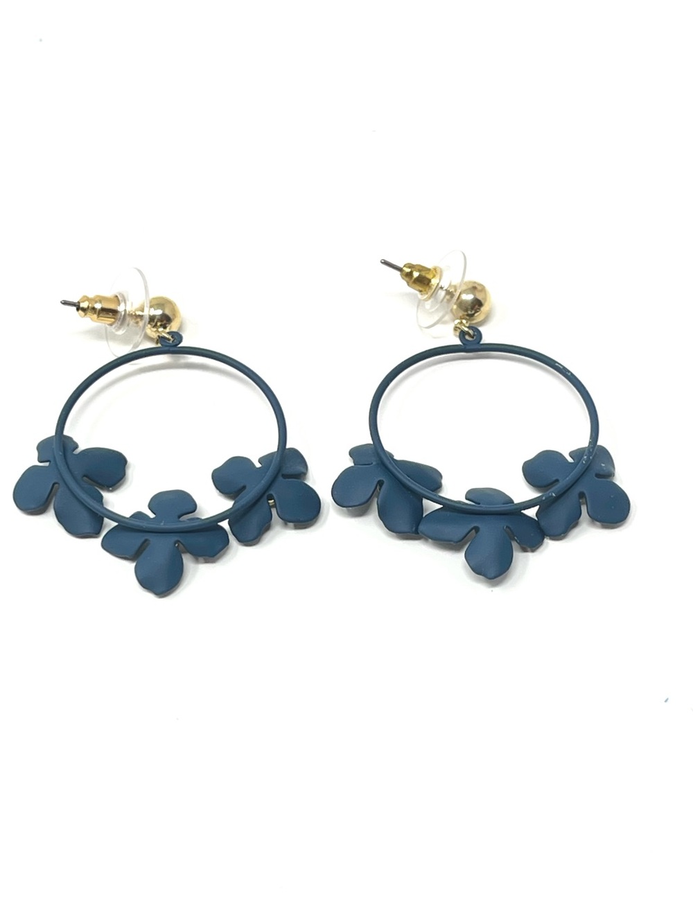 New Anthropologie Zenzii Buttercup Drop Earrings Blue - Picture 5 of 5